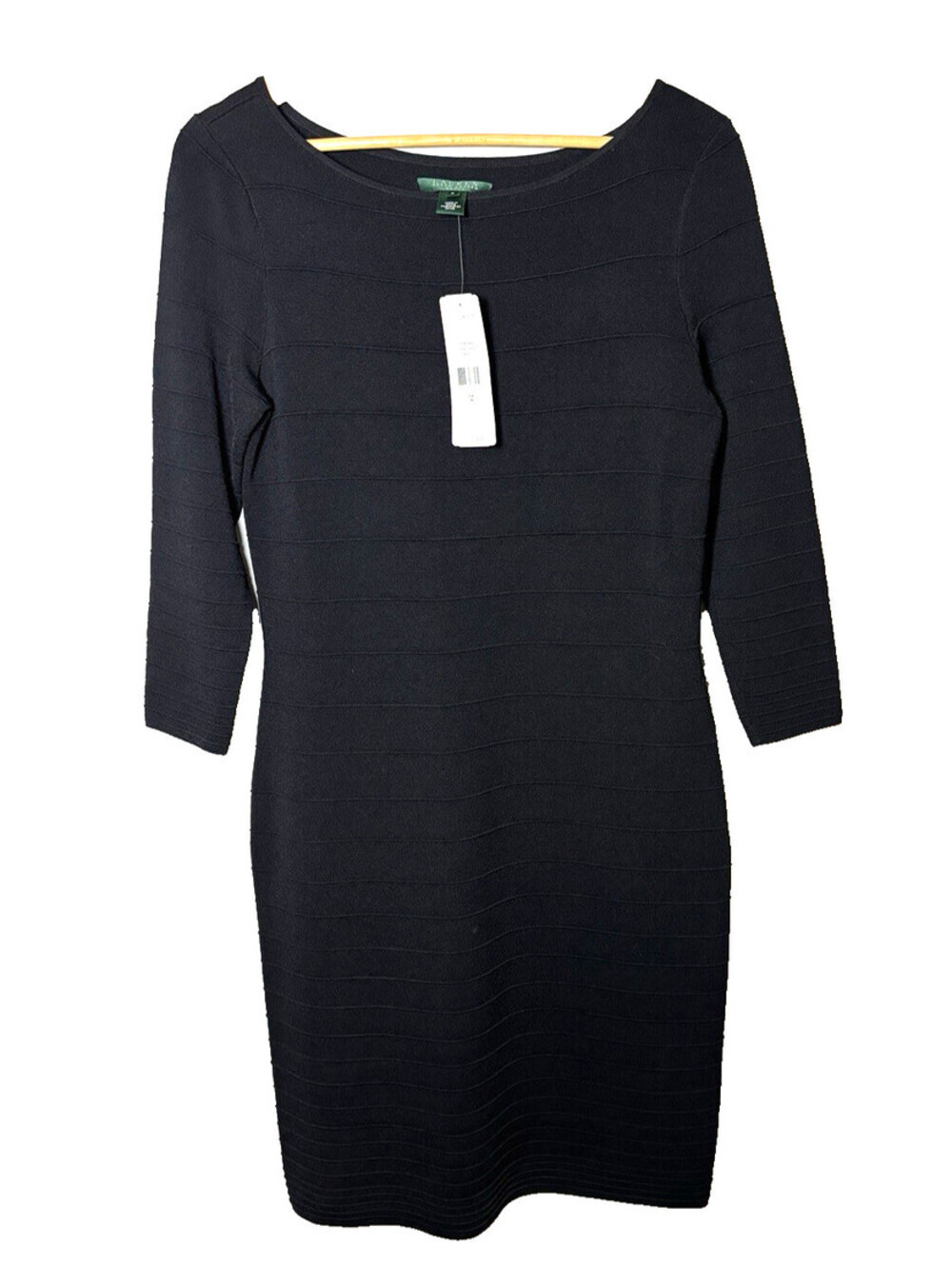 Lauren Ralph Lauren Little Black Dress Jersey 3/4 Sleeve Essentials Size M  NWT